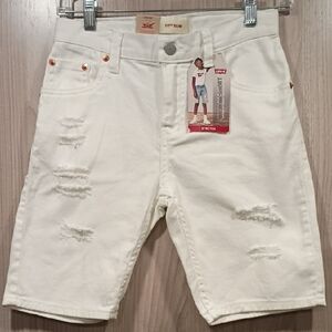 NWT 511 Boys Levi's White Distressed Jean Shorts